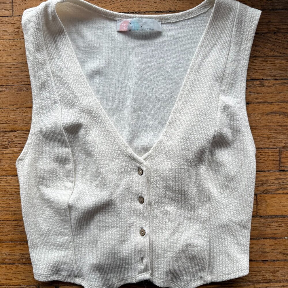 Free People Beach Vest Lightweight Cinched Back Boho Festival Top Size Large